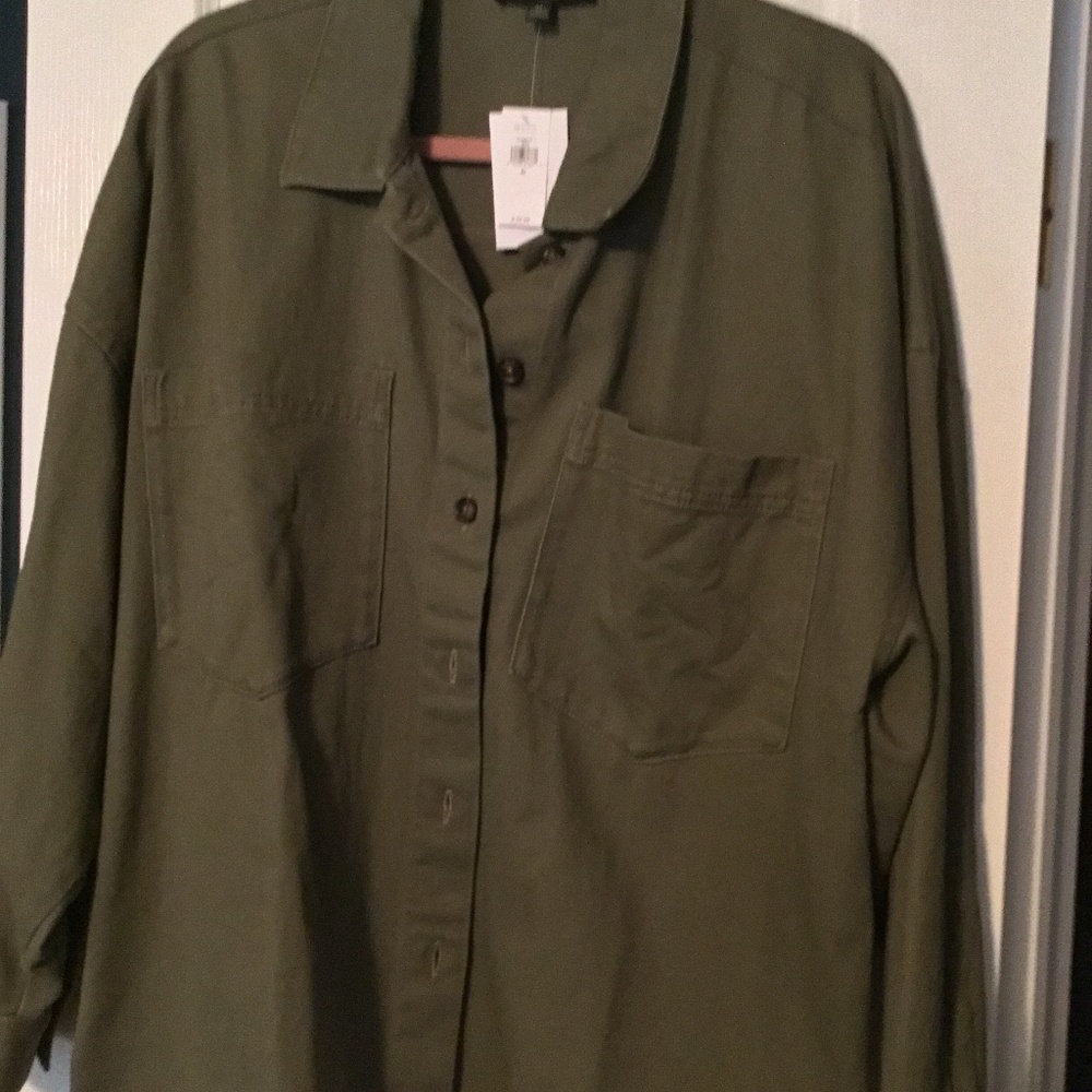 NWT Banana Republic Green Denim Jacket XL
